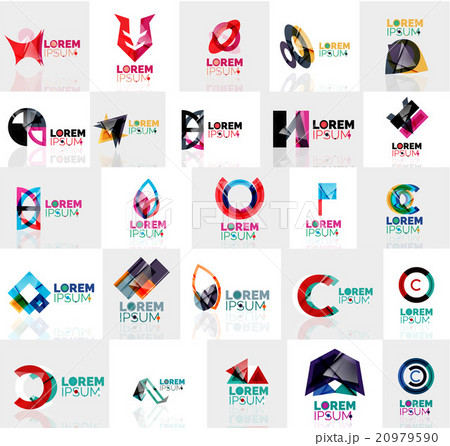 Collection of colorful abstract origami logos 20979590