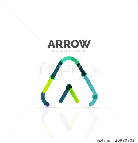 Linear arrow abstract logo, connected multicolored 20980503