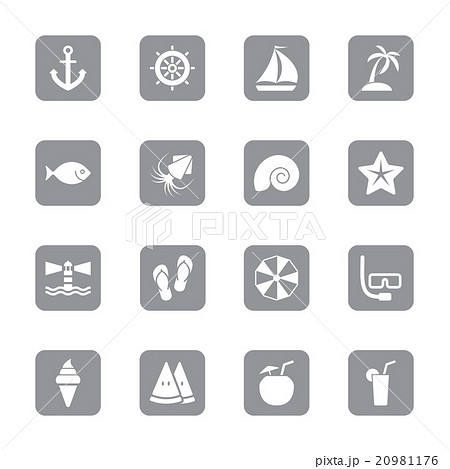 gray flat icon set 9 rounded rectangle 20981176