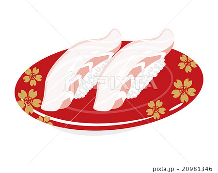 寿司 鯛 一皿のイラスト素材