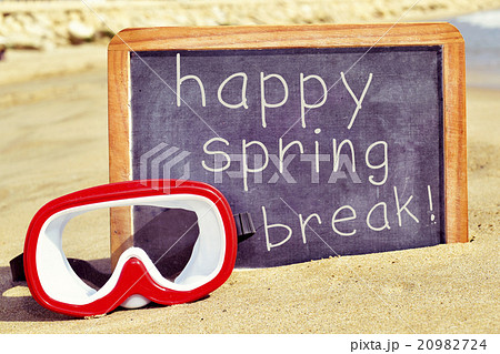 diving mask and text happy spring break 20982724
