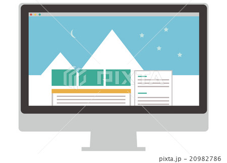 イラスト 素材 パソコン ウェブサイト ベクターのイラスト素材