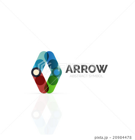 Linear arrow abstract logo, connected multicolored 20984478