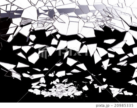 Pieces of shattered glass on black 20985335