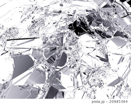 Small and large glass pieces on black 20985364