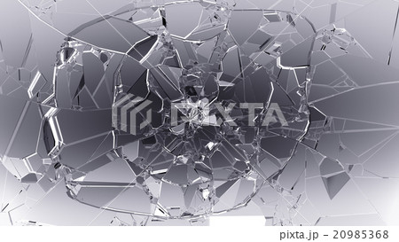 Splitted or cracked glass on white 20985368