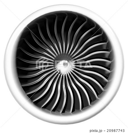 Jet engine front view isolated on white background 20987743