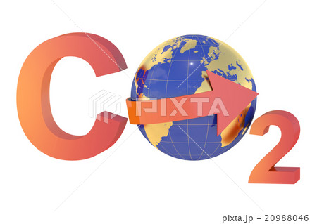 CO2 with globe, pollution concept 20988046