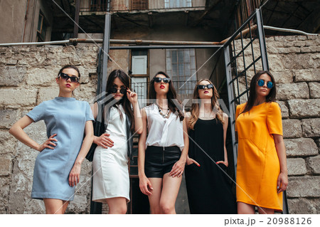 Five young beautiful girls in the city Five young beautiful girls in the city 20988126