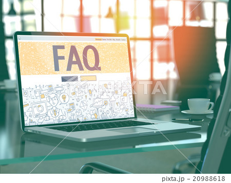 FAQ - Concept on Laptop Screen. FAQ - Concept on Laptop Screen. 20988618