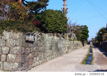 島原　武家屋敷街水路の風景 20989316