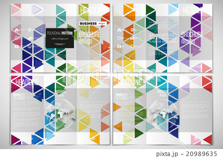 Vector set of tri-fold brochure design template on 20989635