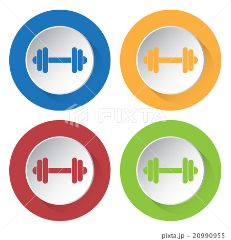 set of four icons - dumbbell 20990955