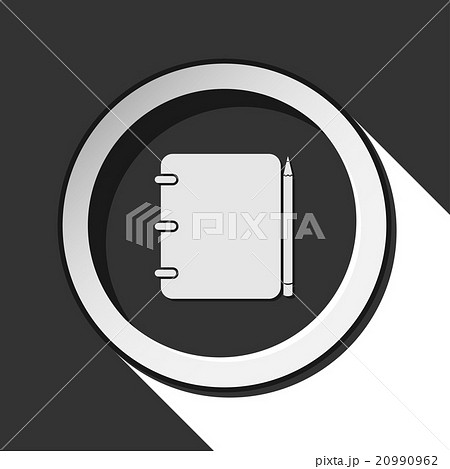 icon - notepad with pencil and shadow 20990962