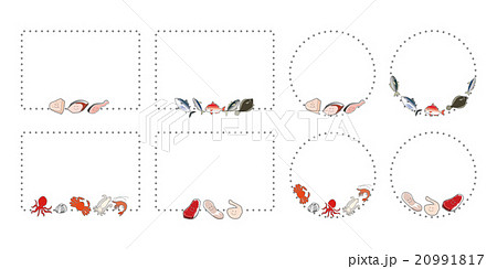 食品分類フレーム 肉類 魚介類 食品分類フレーム 肉類 魚介類 20991817