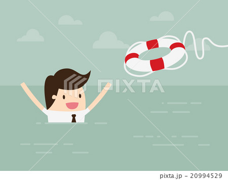 Businessman With Life Preserver Businessman With Life Preserver 20994529
