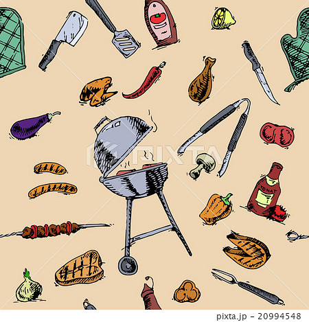Seamless pattern of barbecue and grill elements Seamless pattern of barbecue and grill elements 20994548