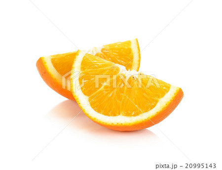 Sliced orange fruit isolated on white background Sliced orange fruit isolated on white background 20995143