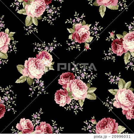 ロココ調の薔薇のシームレスパターンのイラスト素材 [20996031] - PIXTA