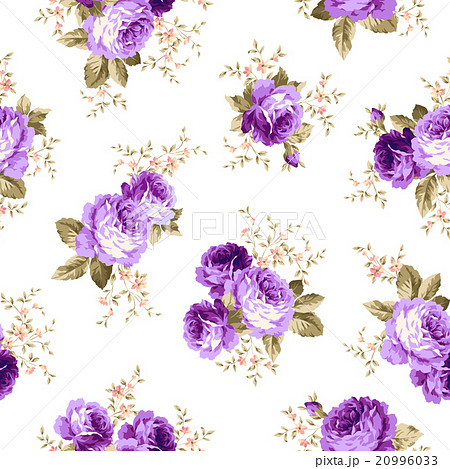ロココ調の薔薇のシームレスパターン 20996033