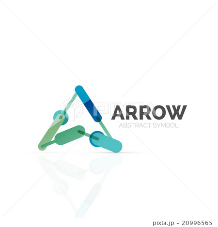 Linear arrow abstract logo, connected multicolored Linear arrow abstract logo, connected multicolored 20996565
