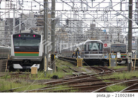 カシオペアが走っている頃の尾久車両センターの写真素材