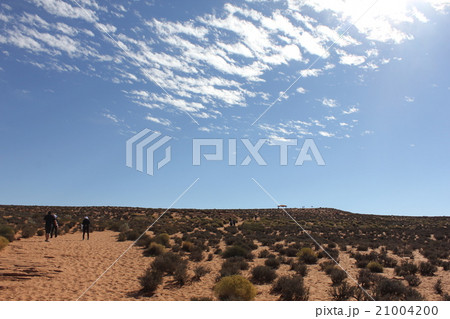 空 ホースシューベンド 砂漠 ネバダ アメリカの写真素材