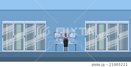 Man Working Data Center Technical Room Hosting 21005221