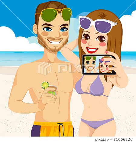 Couple Selfie Beach 21006226