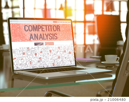 Competitor Analysis Concept on Laptop Screen. Competitor Analysis Concept on Laptop Screen. 21006480