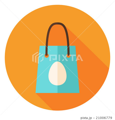 Spring Shopping Bag with Easter Egg Circle Icon 21006779