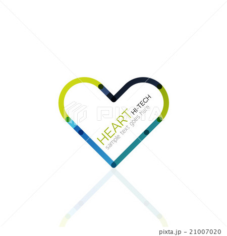 Logo love heart, abstract linear geometric Logo love heart, abstract linear geometric 21007020