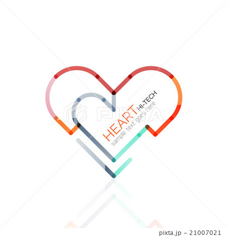 Logo love heart, abstract linear geometric Logo love heart, abstract linear geometric 21007021