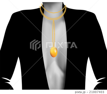 Silhouette female with  gold pearls romantic 21007403