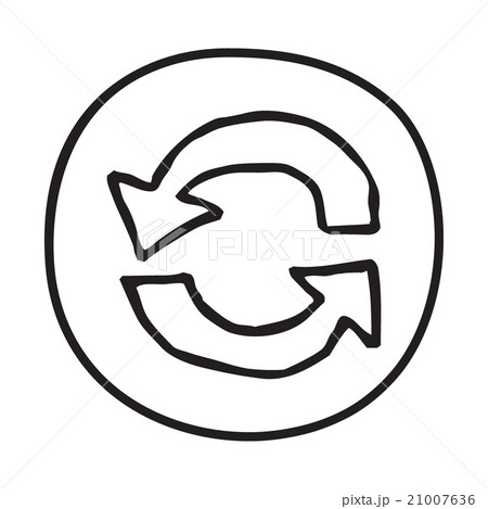 Doodle Recycle Arrows icon.  21007636