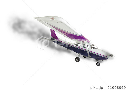 Cessna 172 With Smoke Coming From Engine on White 21008049