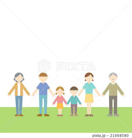 フラット　アイコン　人物　家族　白背景 21008580