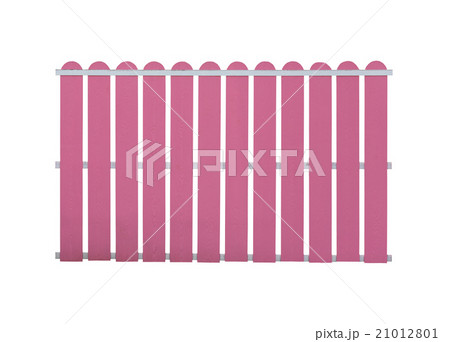 Pink fence wood on white background. 21012801