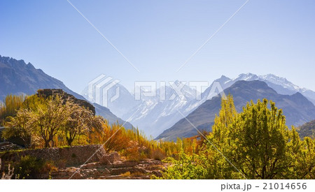 beautiful Landscape of Hunza Valley in Autumn beautiful Landscape of Hunza Valley in Autumn 21014656