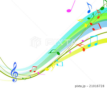 春の譜面 音楽 譜面 五線譜 ト音記号 楽譜 音符のイラスト素材