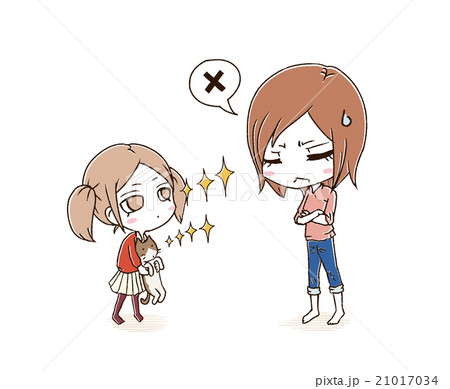 母親にペットをねだる子供 21017034