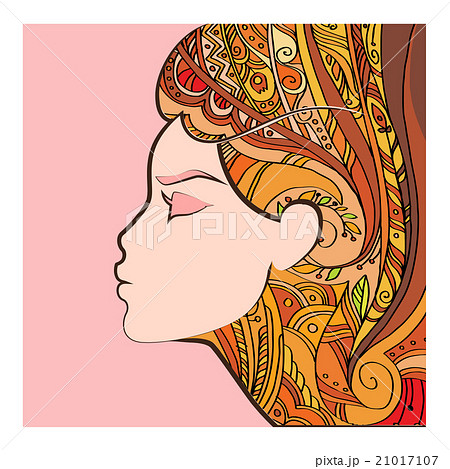 vector template female profile 21017107