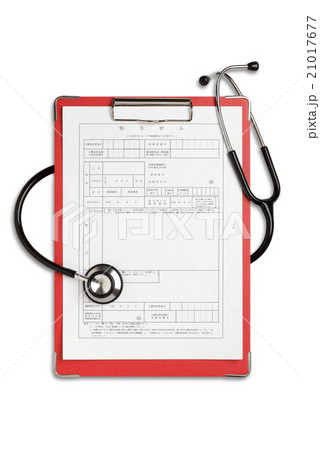 医療イメージ/処方箋と聴診器 21017677