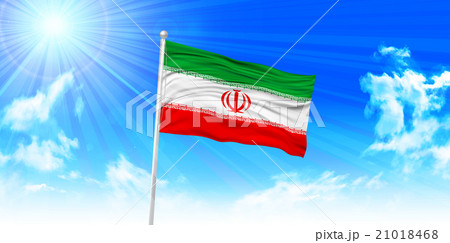 イラン　 国旗　空　背景 21018468