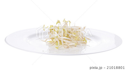 Bean sprout on white plate Bean sprout on white plate 21018801