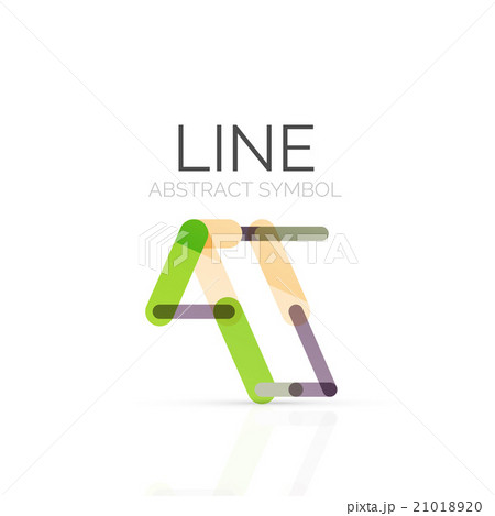 Linear abstract logo, connected multicolored 21018920