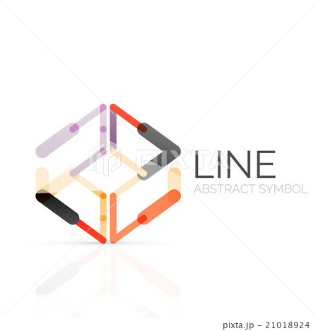 Linear abstract logo, connected multicolored 21018924