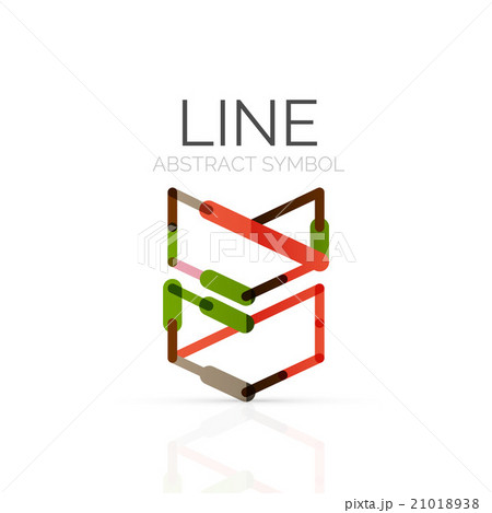 Linear abstract logo, connected multicolored Linear abstract logo, connected multicolored 21018938