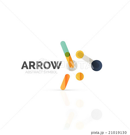 Linear arrow abstract logo, connected multicolored 21019130