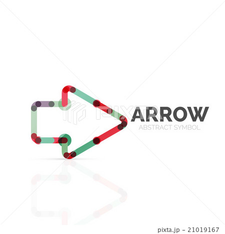 Linear arrow abstract logo, connected multicolored 21019167